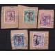 ALBANIA 1905 Yv TAXA 1/5 SERIE COMPLETA DE ESTAMPILLAS USADAS EN FRAGMENTOS 40 €